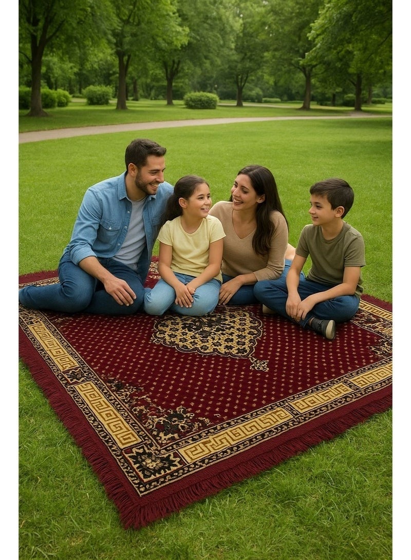 SMART HOME Excellent velvet carpets and rugs, padded and soft to the touch, with beautiful 3D patterns a ground seating mat for trips, camping, hiking, and wilderness, a luxurious rug, size 240X160 cm - Image 2